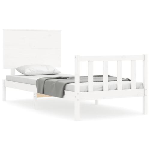 Sengeramme uden madras 100x200 cm massivt fyrretræ hvid