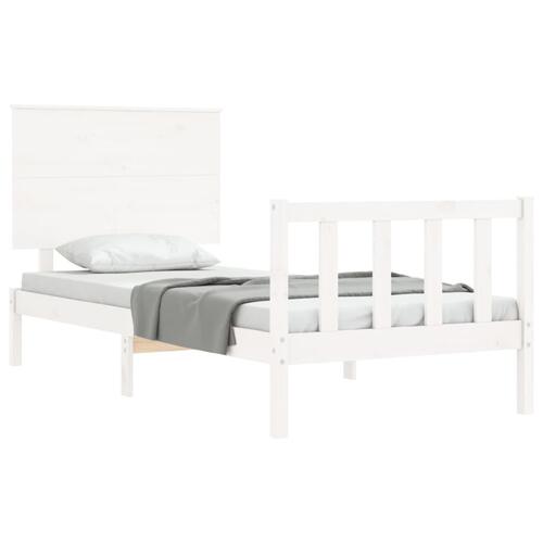 Sengeramme uden madras 100x200 cm massivt fyrretræ hvid