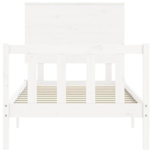 Sengeramme uden madras 100x200 cm massivt fyrretræ hvid