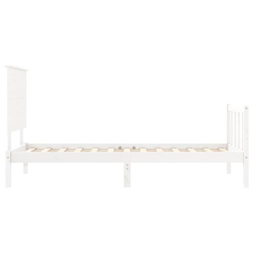 Sengeramme uden madras 100x200 cm massivt fyrretræ hvid