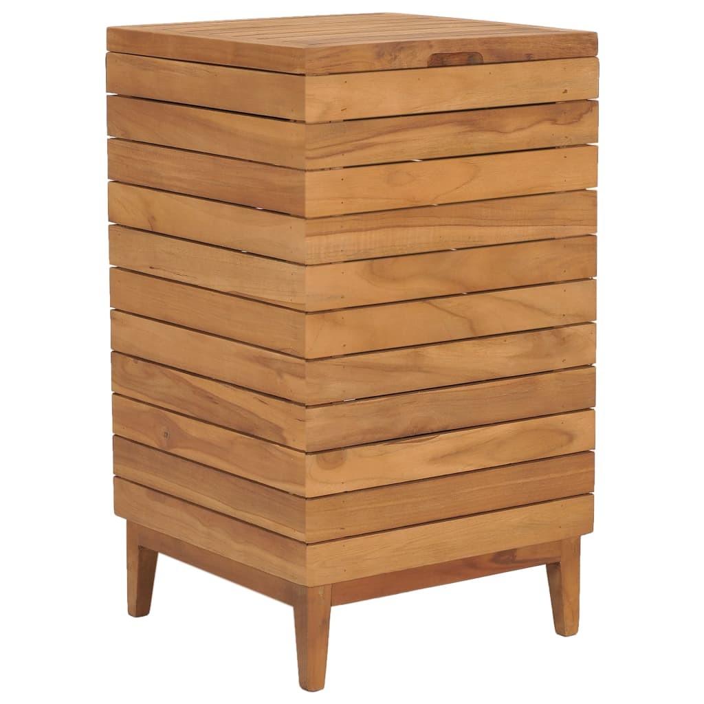 Vasketøjskurv 40x40x70 cm massivt teaktræ billede