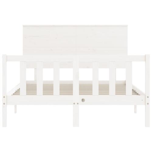 Sengeramme uden madras 120x200 cm massivt fyrretræ hvid