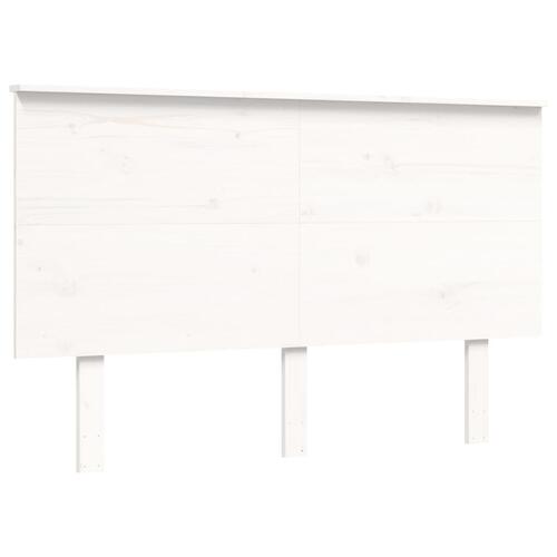 Sengeramme med sengegavl 140x200 cm massivt træ hvid