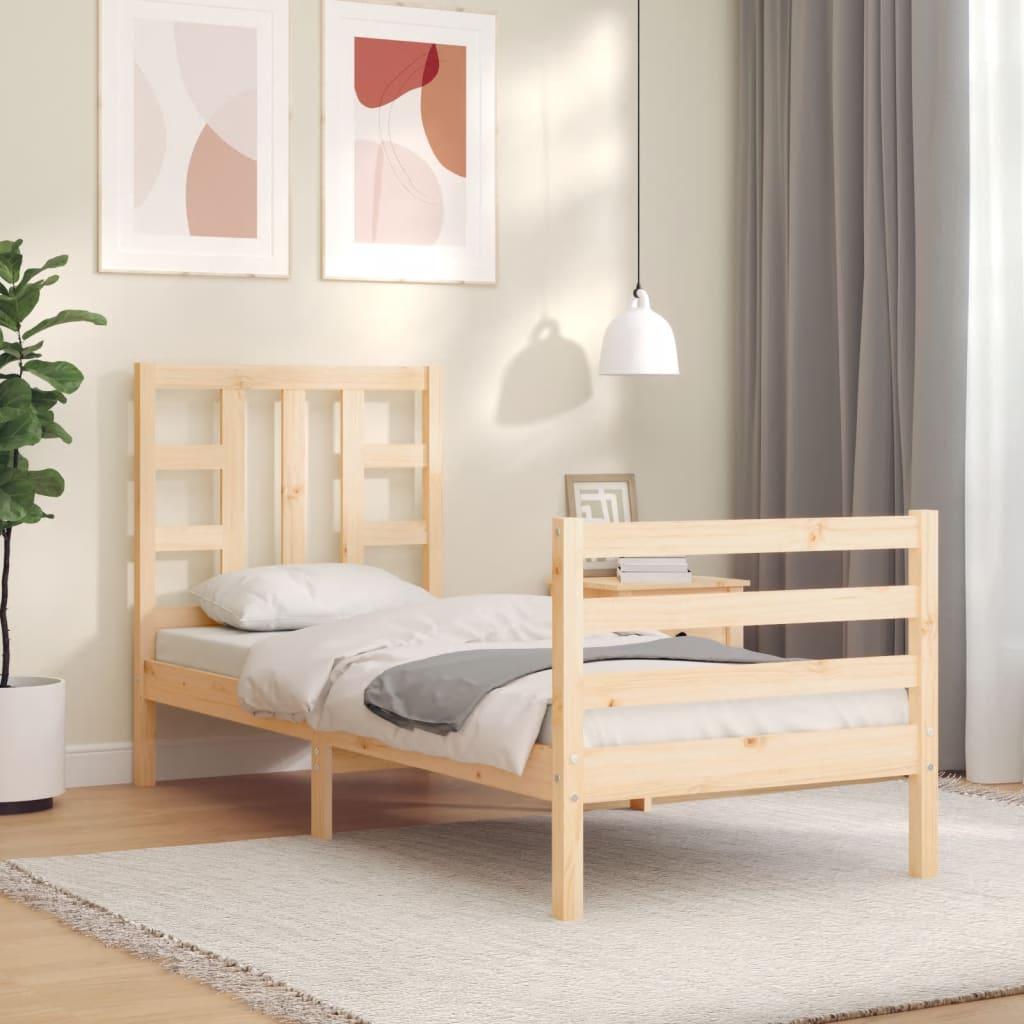 Sengeramme med sengegavl Small Single massivt træ