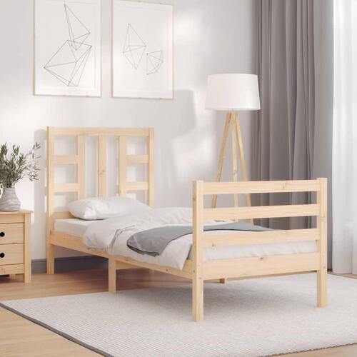 Sengeramme med sengegavl Small Single massivt træ