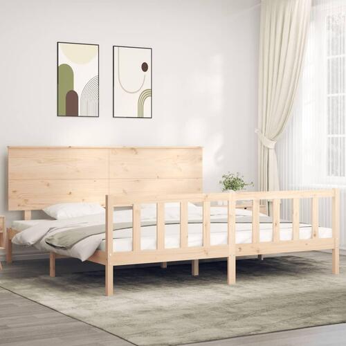 Sengeramme uden madras 200x200 cm massivt fyrretræ
