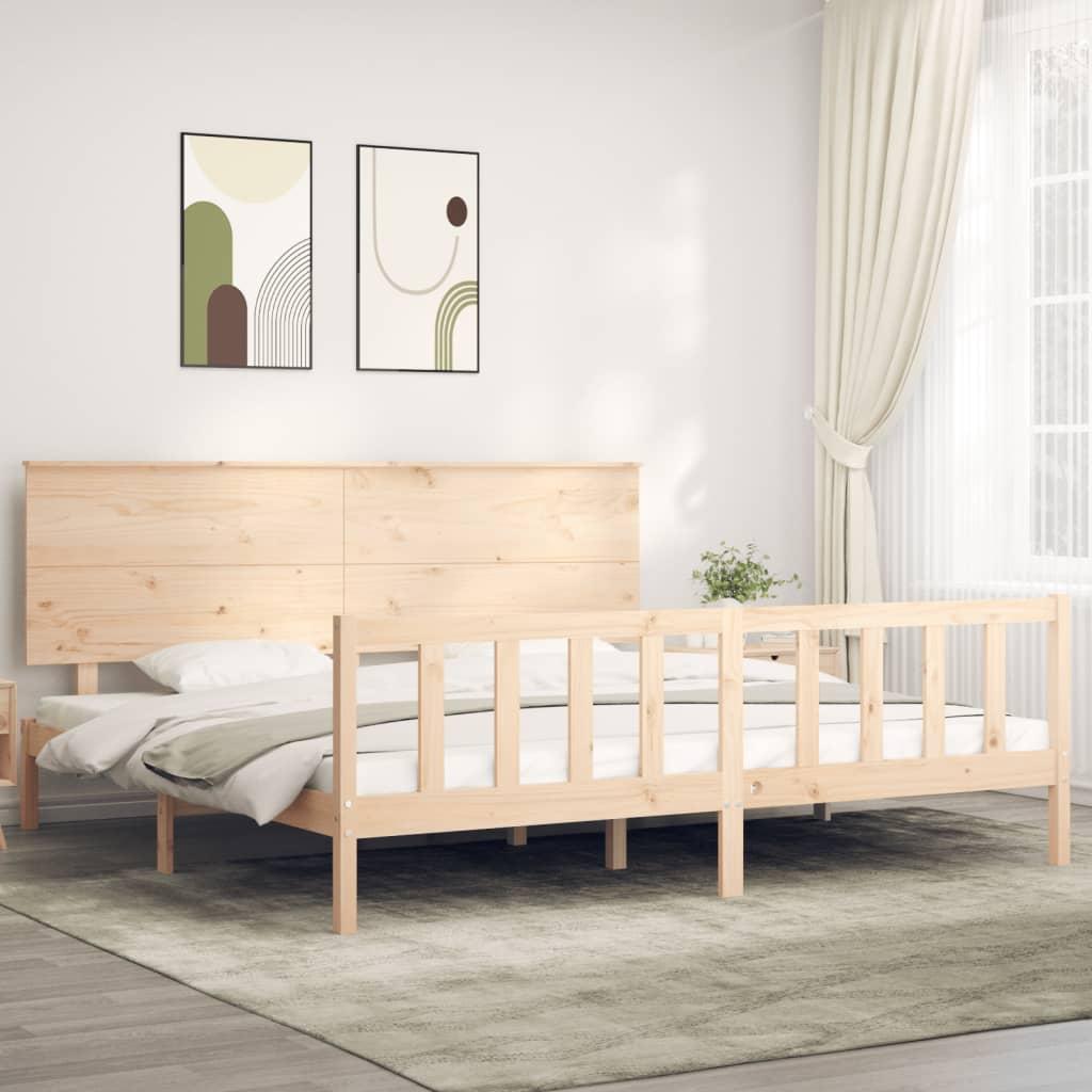 Sengeramme uden madras 200x200 cm massivt fyrretræ