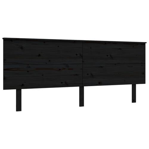 Sengeramme med sengegavl 200x200 cm massivt træ sort