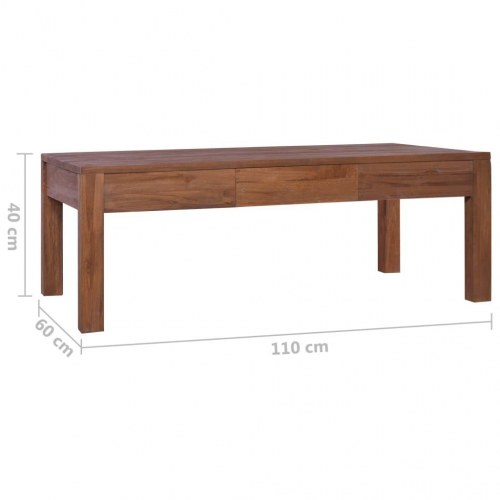 Sofabord 110x60x40 cm massivt teaktræ