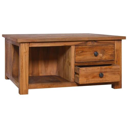 Sofabord 68x68x33 cm massivt teaktræ