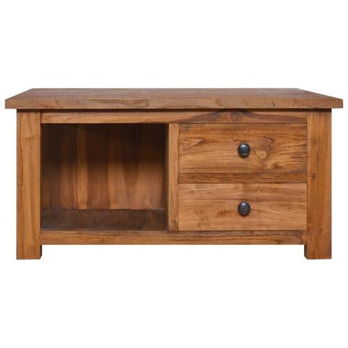 Sofabord 68x68x33 cm massivt teaktræ