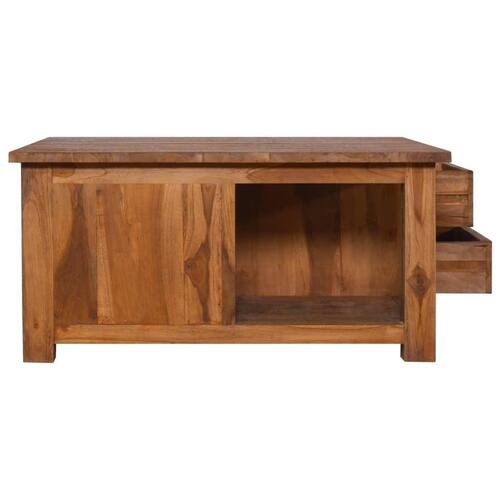 Sofabord 68x68x33 cm massivt teaktræ