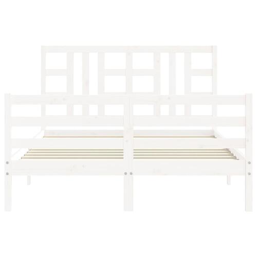 Sengeramme uden madras 140x190 cm massivt fyrretræ hvid