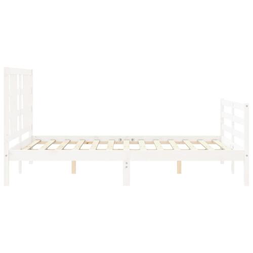 Sengeramme uden madras 140x190 cm massivt fyrretræ hvid