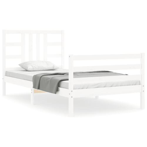 Sengeramme uden madras 100x200 cm massivt fyrretræ hvid