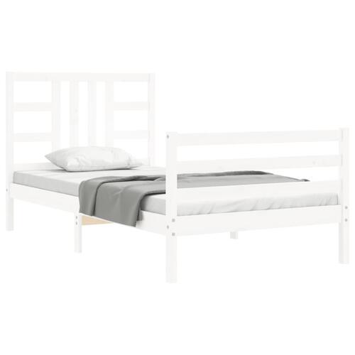 Sengeramme uden madras 100x200 cm massivt fyrretræ hvid