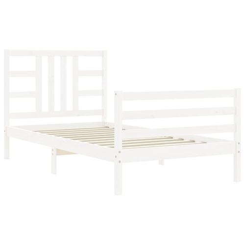 Sengeramme uden madras 100x200 cm massivt fyrretræ hvid