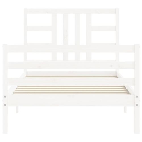 Sengeramme uden madras 100x200 cm massivt fyrretræ hvid