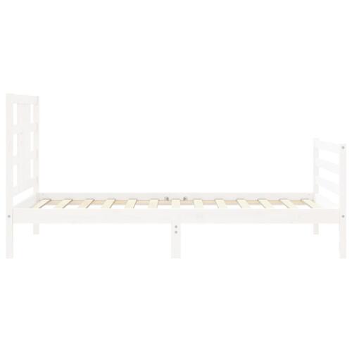 Sengeramme uden madras 100x200 cm massivt fyrretræ hvid