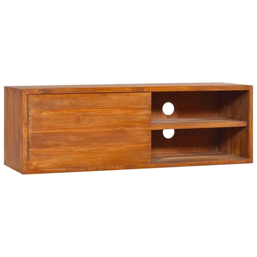 Væghængt tv-skab 90x30x30 cm massivt teaktræ