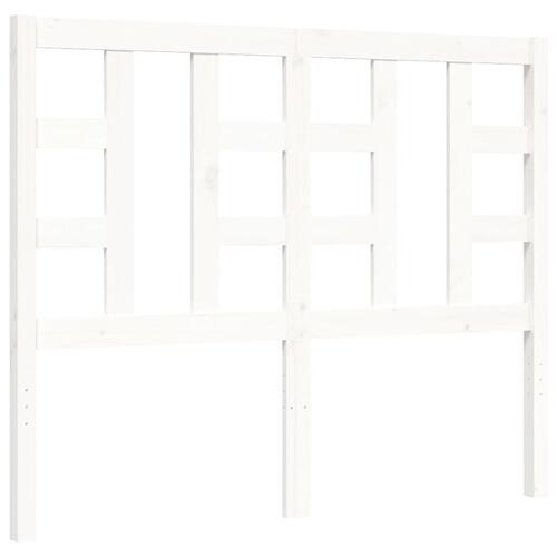 Sengeramme med sengegavl 120x200 cm massivt træ hvid