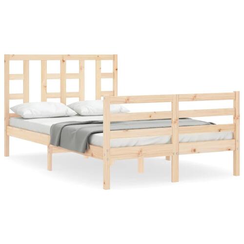 Sengeramme med sengegavl 120x200 cm massivt træ hvid