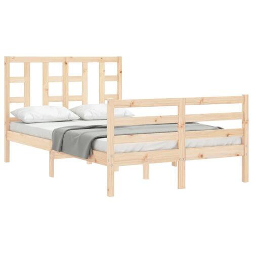 Sengeramme med sengegavl 120x200 cm massivt træ hvid
