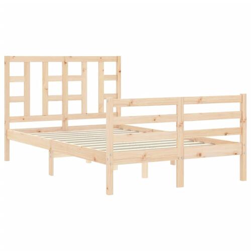 Sengeramme med sengegavl 120x200 cm massivt træ hvid