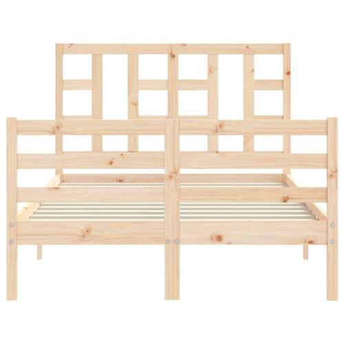 Sengeramme med sengegavl 120x200 cm massivt træ hvid