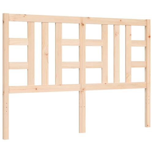 Sengeramme med sengegavl 140x200 cm massivt træ hvid