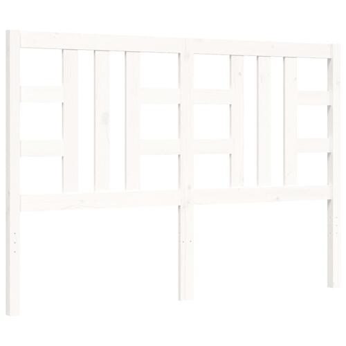 Sengeramme med sengegavl 140x200 cm massivt træ hvid