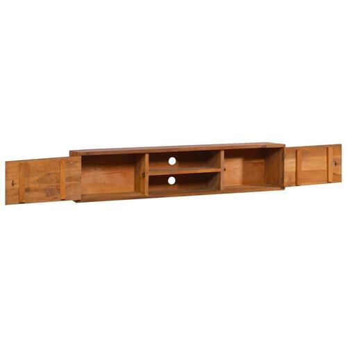 Væghængt tv-skab 135x30x30 cm massivt teaktræ