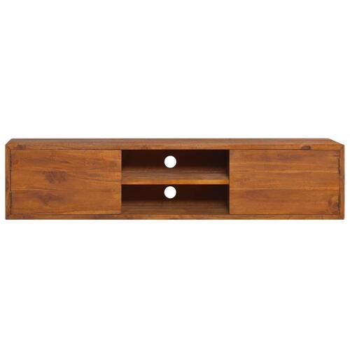 Væghængt tv-skab 135x30x30 cm massivt teaktræ