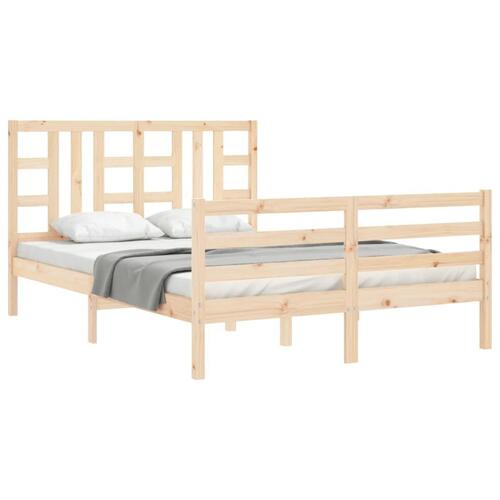 Sengeramme med sengegavl 160x200 cm massivt træ