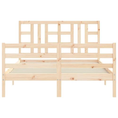 Sengeramme med sengegavl 160x200 cm massivt træ