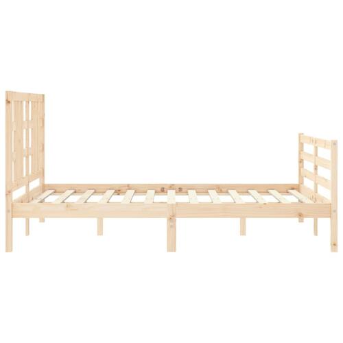 Sengeramme med sengegavl 160x200 cm massivt træ