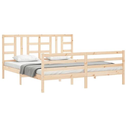 Sengeramme med sengegavl Super King Size massivt træ