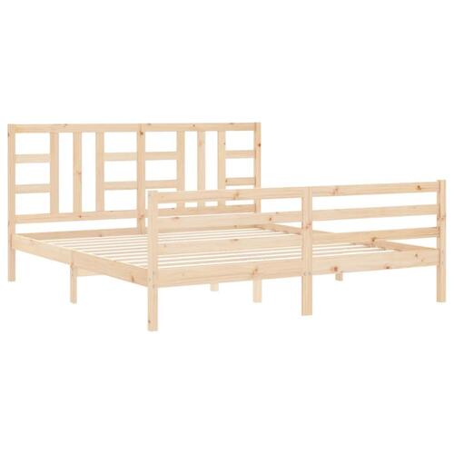 Sengeramme med sengegavl Super King Size massivt træ