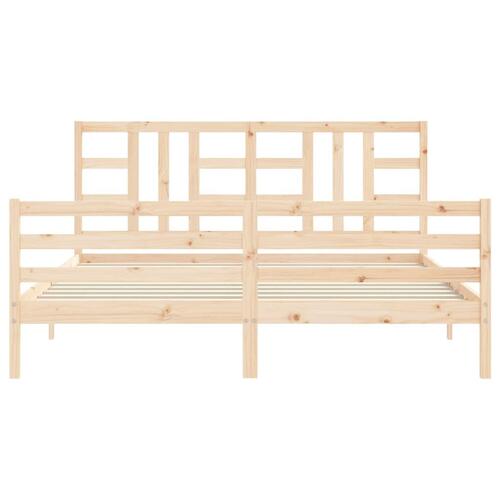Sengeramme med sengegavl Super King Size massivt træ
