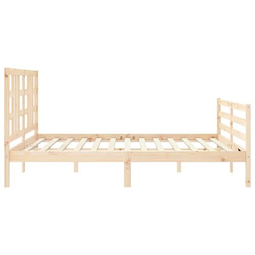 Sengeramme med sengegavl Super King Size massivt træ
