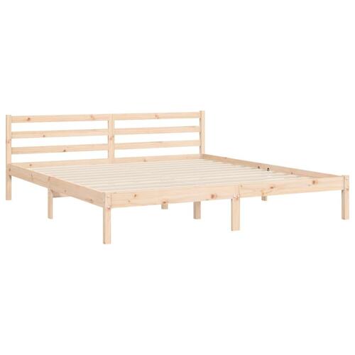 Sengeramme med sengegavl Super King Size massivt træ