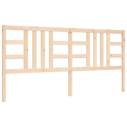 Sengeramme med sengegavl 200x200 cm massivt træ