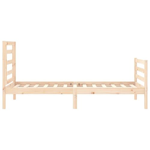 Sengeramme med sengegavl 90x200 cm massivt træ