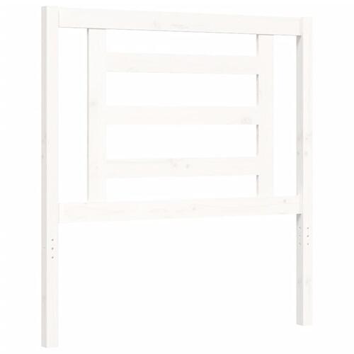 Sengeramme med sengegavl 100x200 cm massivt træ hvid