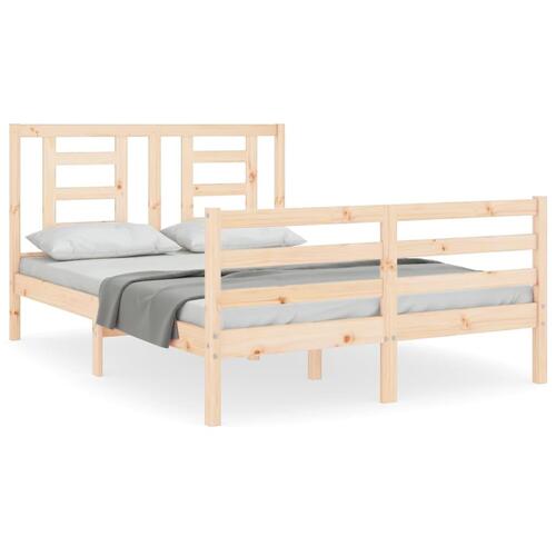 Sengeramme med sengegavl 120x200 cm massivt træ hvid
