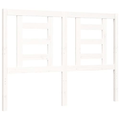 Sengeramme med sengegavl 140x200 cm massivt træ hvid