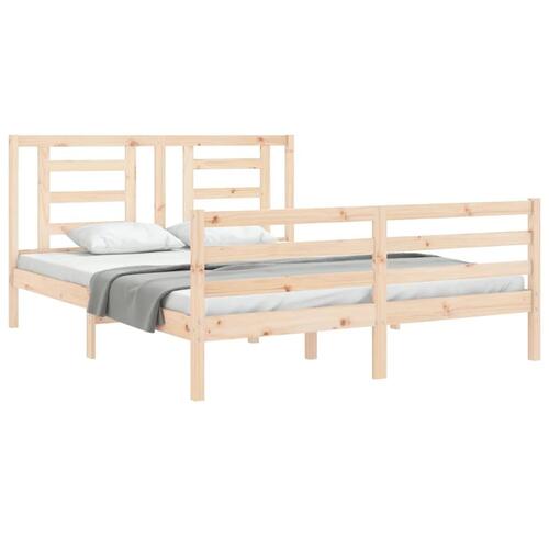 Sengeramme med sengegavl 160x200 cm massivt træ