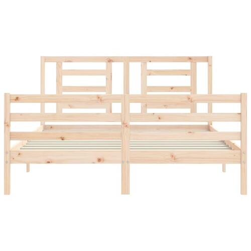Sengeramme med sengegavl 160x200 cm massivt træ