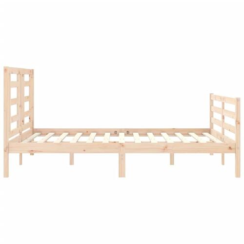 Sengeramme med sengegavl 160x200 cm massivt træ
