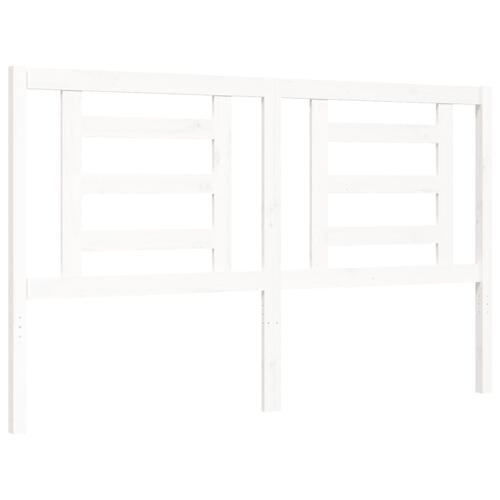 Sengeramme med sengegavl 160x200 cm massivt træ hvid